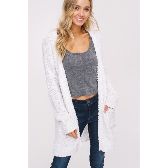 >>LAST<< Polly Popcorn Chunky Cardigan - Ivory - Picture 2 of 4